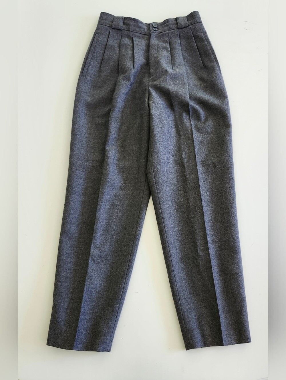Vintage 80s Giorgio Sant Angelo Pleated Lined Gray Wool Pants Egypt Size 8